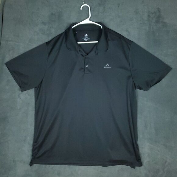 Adidas Shirt Mens 2XB 2XL Black Primegreen Golf Polo Athletic Performance Top - Picture 1 of 8